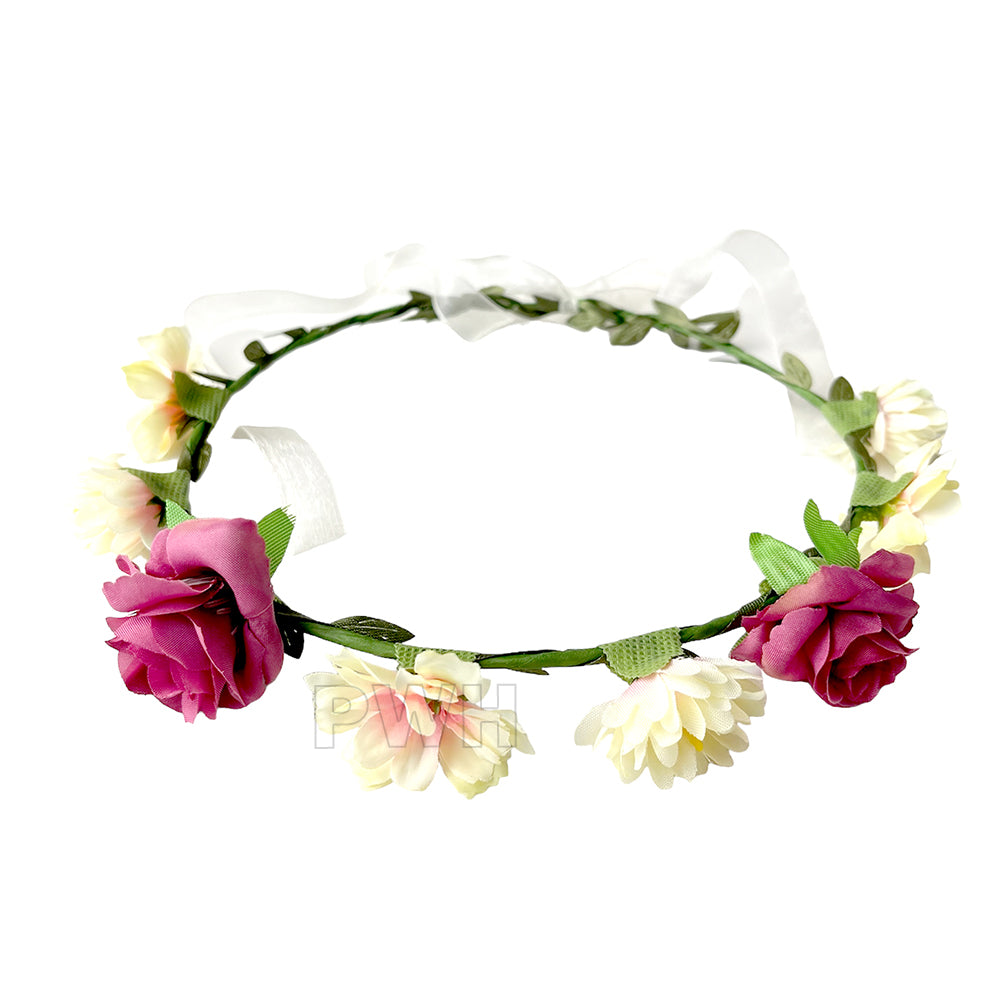Mix flower floral tiara crown headband for weddings, bridal showers, bachelorette parties, and photoshoots from Party Wholesale Hub India