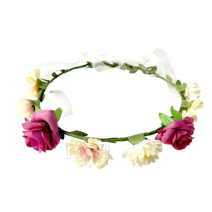 Mix flower floral tiara crown headband for weddings, bridal showers, bachelorette parties, and photoshoots from Party Wholesale Hub India