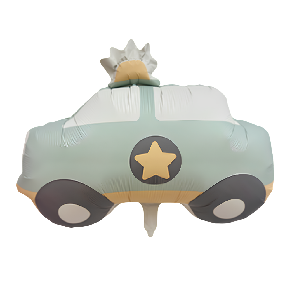 Pastel Blue Police Car Foil Balloon Wholesale for Kids Birthday Decoration