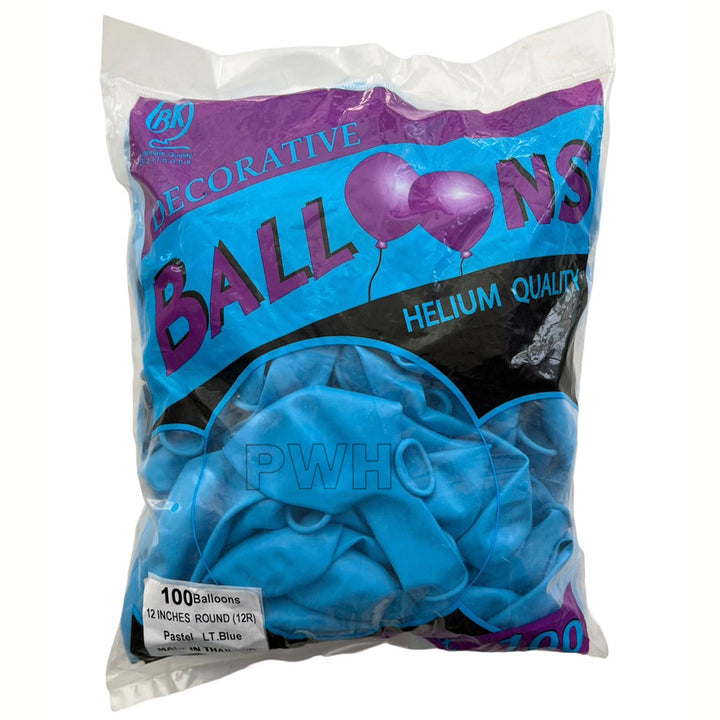 12" Macaron Latex Pastel Balloons [100 pcs pack] - Light Blue