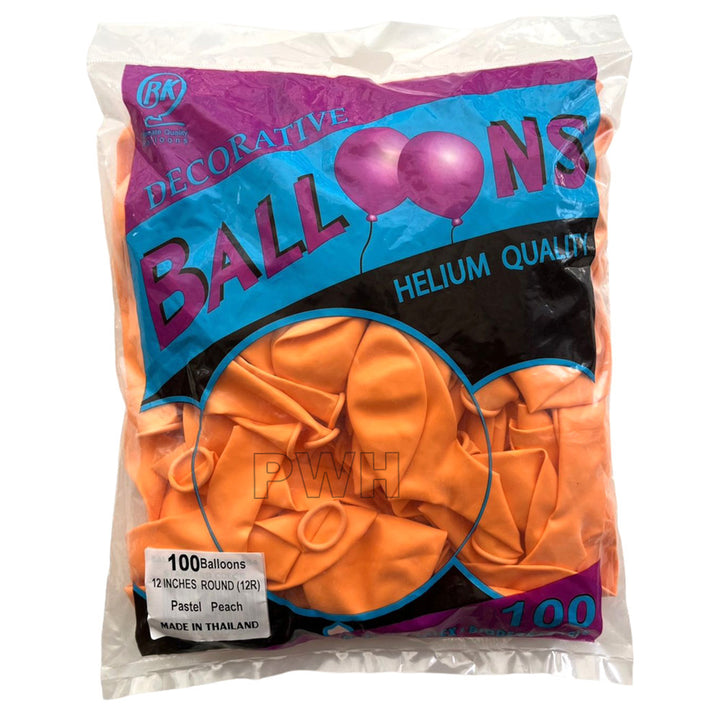 12" Pastel Latex Balloons [100 pcs pack] - Peach