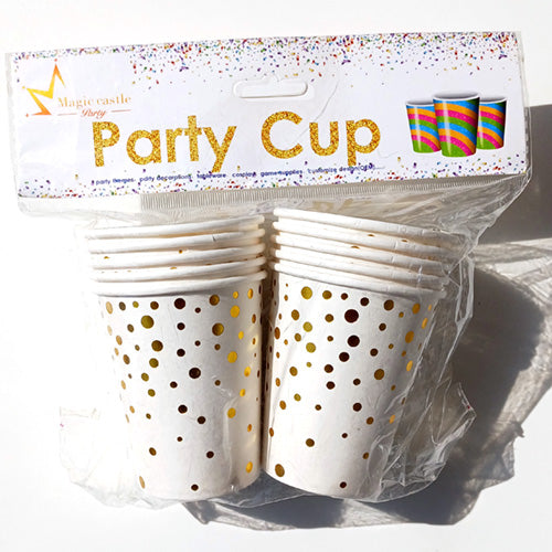 Polka Theme Glitter Paper Cups - Party Wholesale Hub
