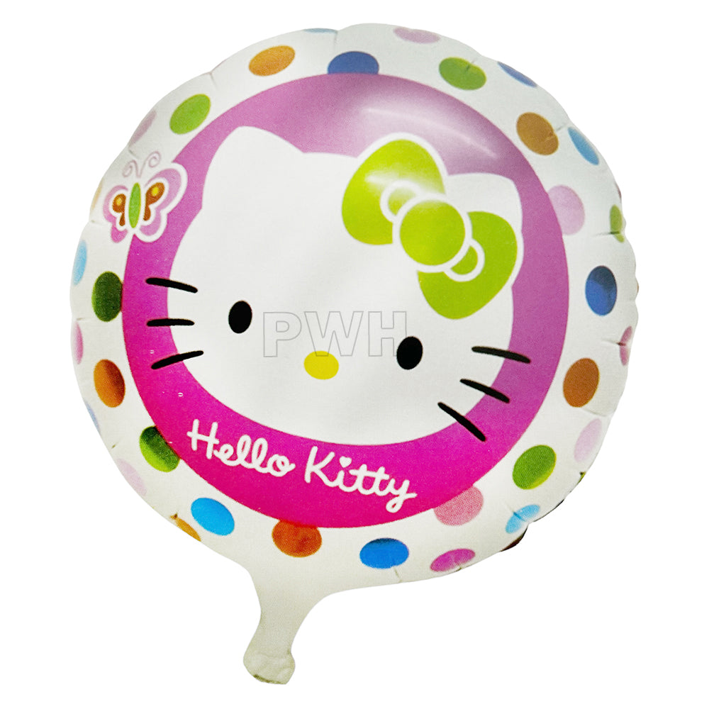 18 inch Hello Kitty theme Mylar foil balloon for girls birthday party, baby shower, cartoon celebration, and party decoration from Party Wholesale Hub.