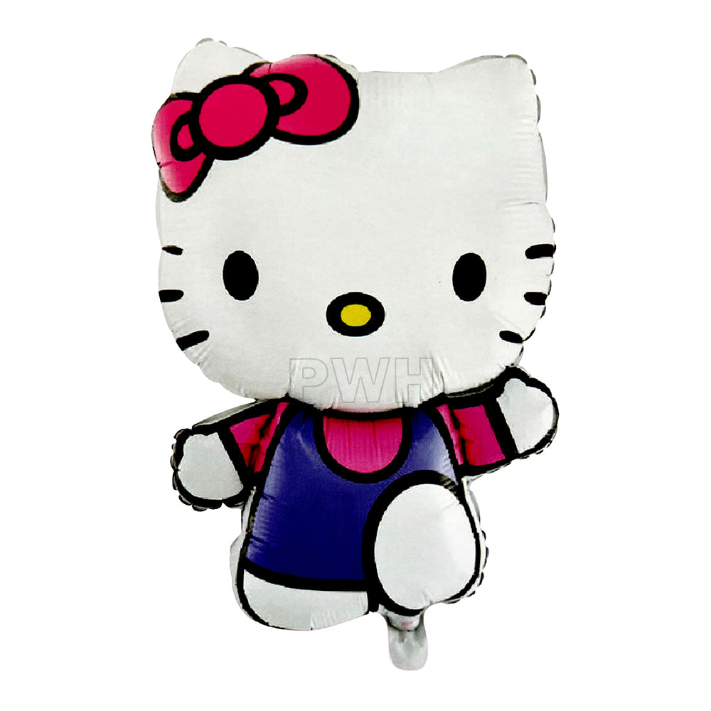 18 inch kitty theme printed Mylar foil balloon for girls birthday party, cartoon theme celebration, baby shower, and kids event decoration from Party Wholesale Hub.