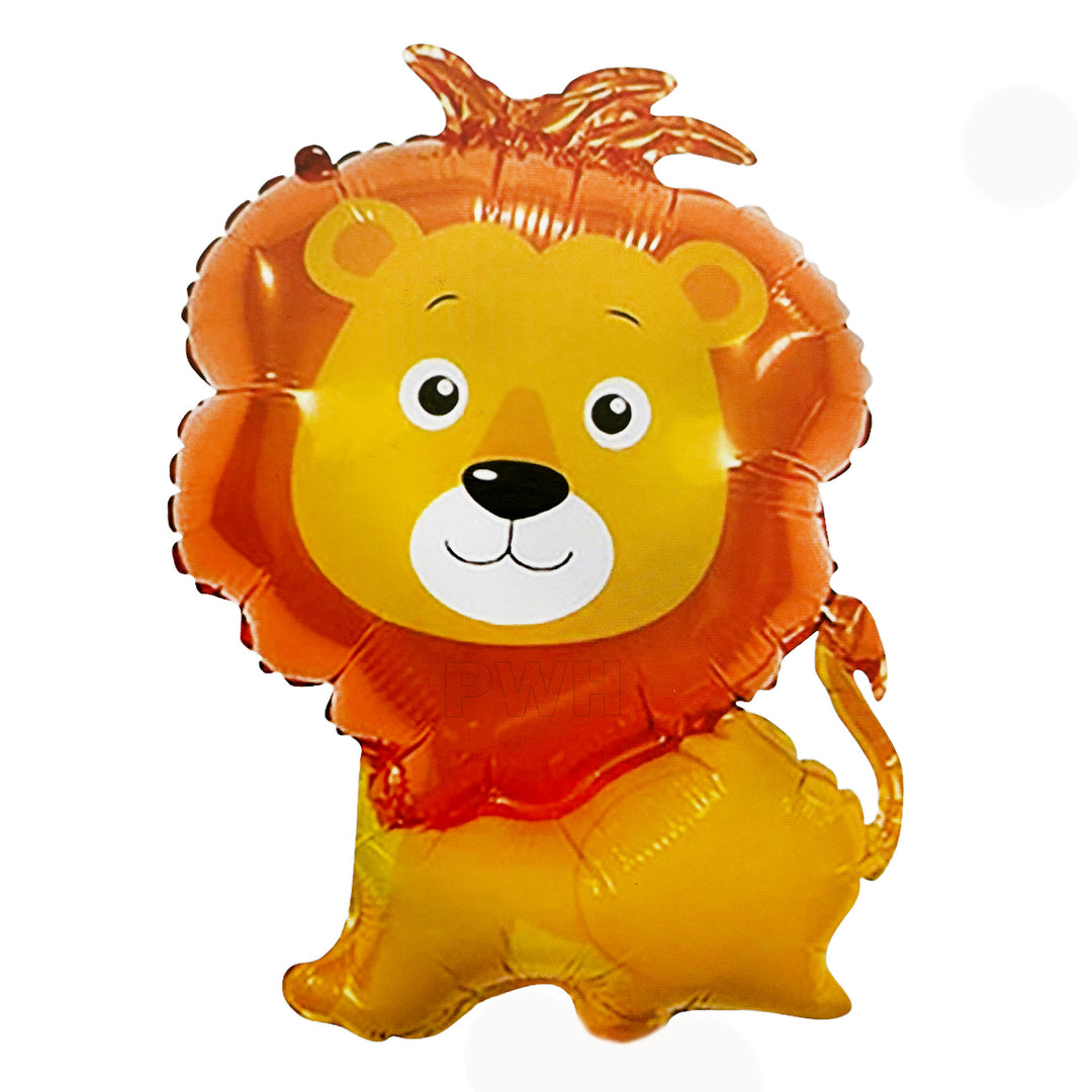28 inch cute baby lion shaped Mylar foil balloon for jungle theme birthday, safari party, baby shower, and kids celebration decoration from Party Wholesale Hub.
