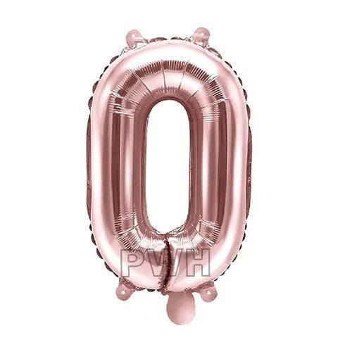 40 inches rose gold foil number balloons 0 to 9 with metallic glossy finish for birthday, anniversary, wedding, and party decoration from Party Wholesale Hub.