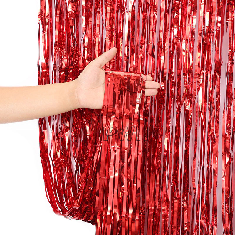 Premium 6 Feet Metallic Foil Fringe Curtain Backdrop for Birthday, Wedding, Baby Shower, Photo Booth and Wholesale Party Decoration Supplies