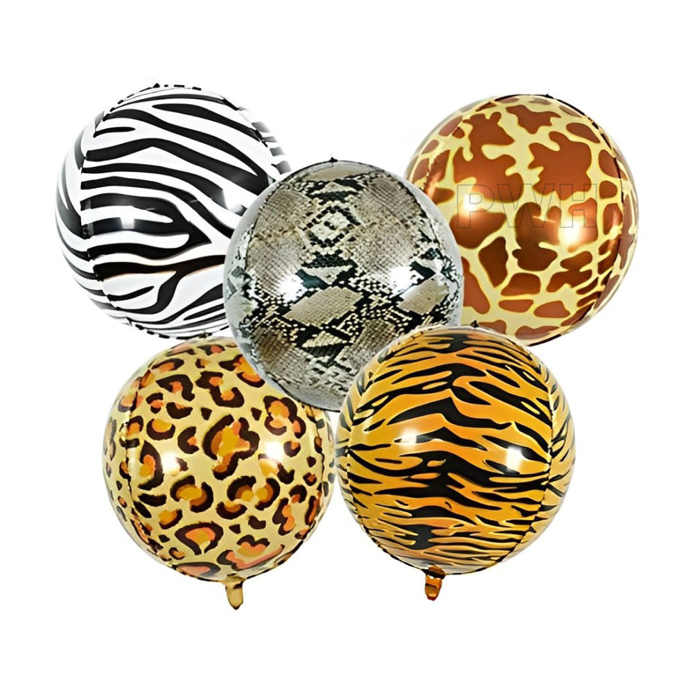 Animal Print Jungle Theme Mylar aluminium foil balloon with glossy printed finish for safari birthday parties, jungle theme decorations, balloon bouquets, and event décor from Party Wholesale Hub.