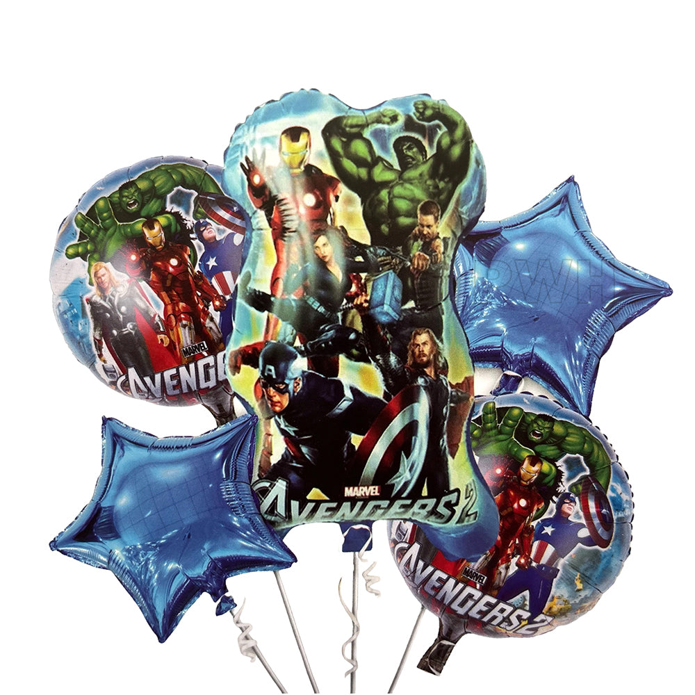 Avengers theme 5-in-1 Mylar foil balloon set for superhero birthday party decoration wholesale supplier in India