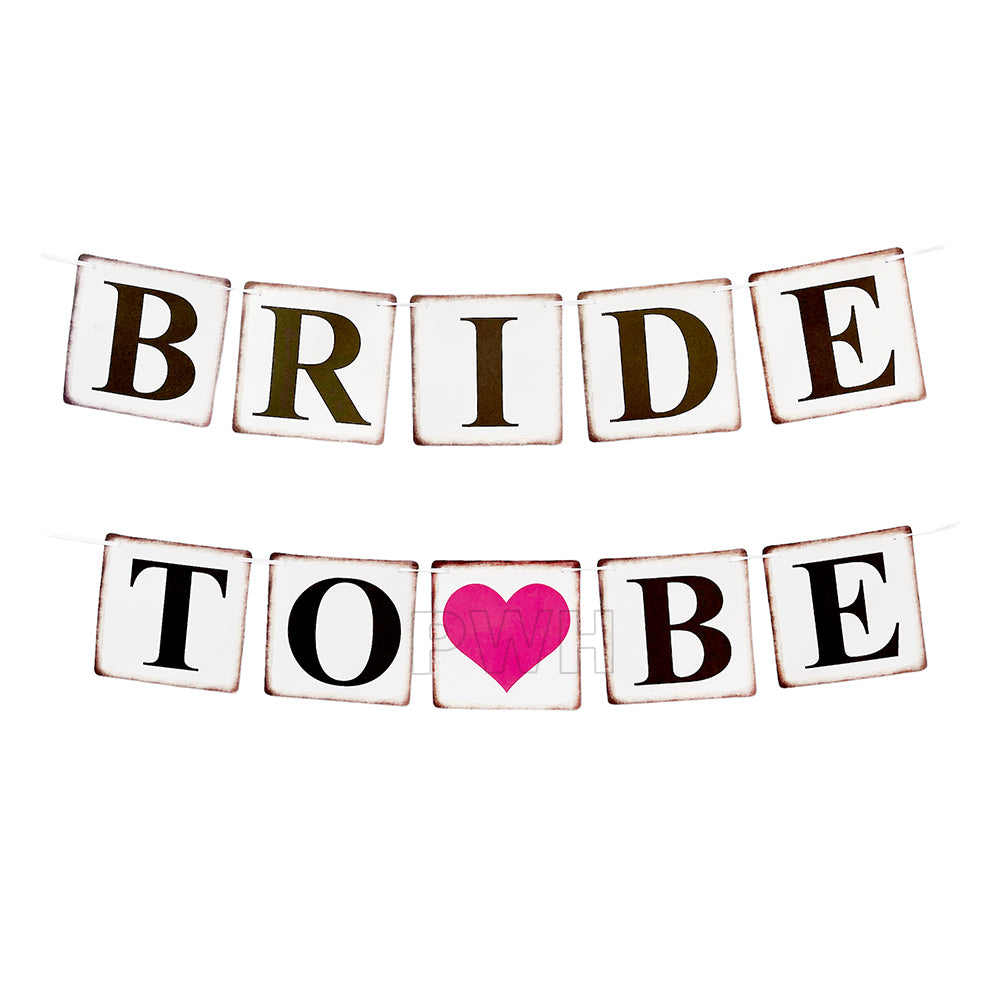 Bachelorette Bride To Be decorative paper wall banner for bridal shower, hen party, engagement celebration, photo booth backdrop, and dessert table decoration available in bulk from Party Wholesale Hub.