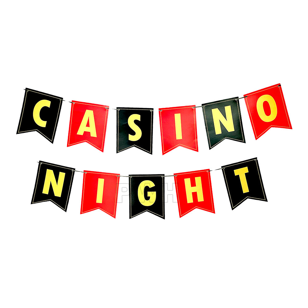 Casino Night paper wall banner for poker, Las Vegas theme party, and casino event decoration available wholesale from Party Wholesale Hub