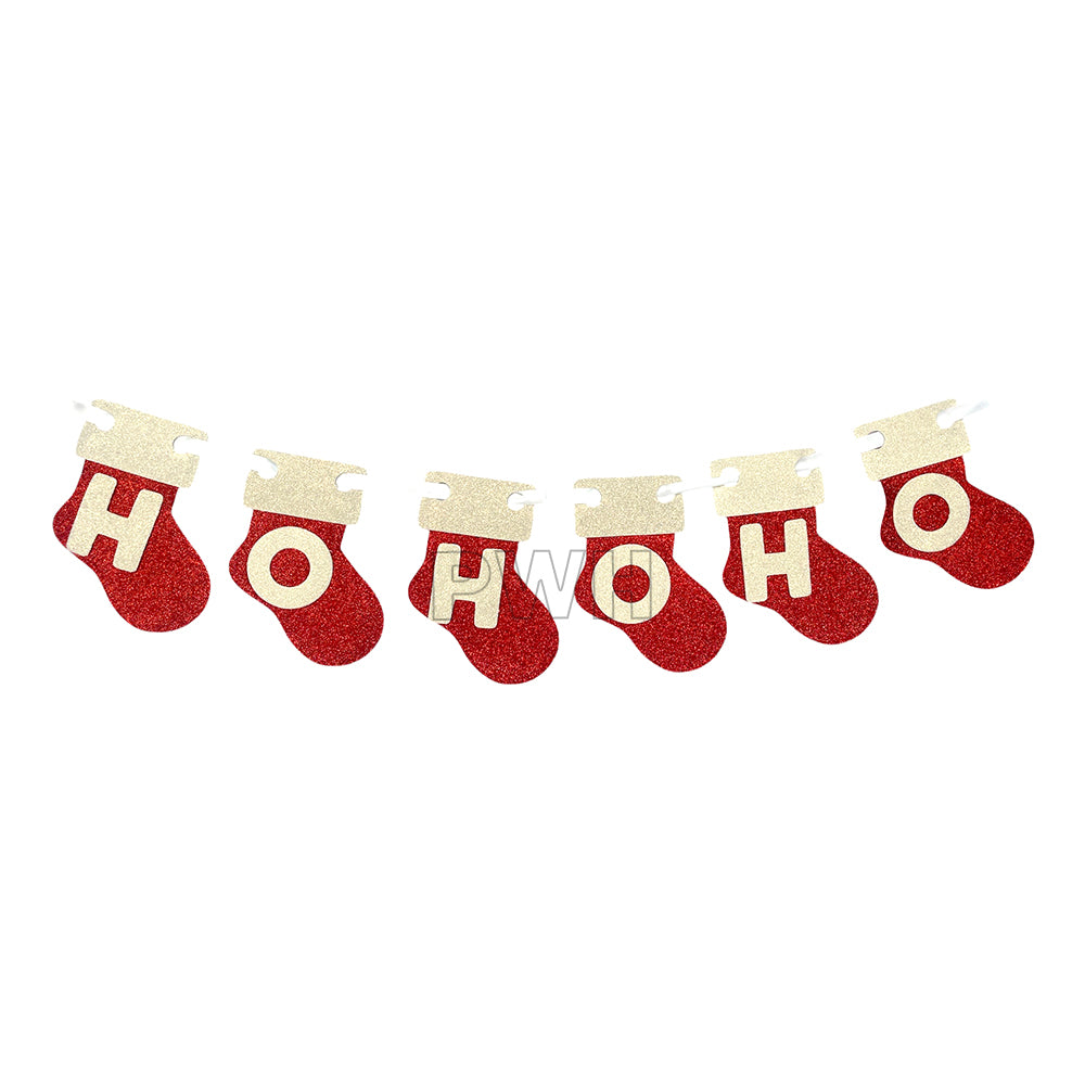Christmas Ho Ho Ho EVA foam wall banner for holiday party, Christmas celebration, and festive decoration available wholesale from Party Wholesale Hub
