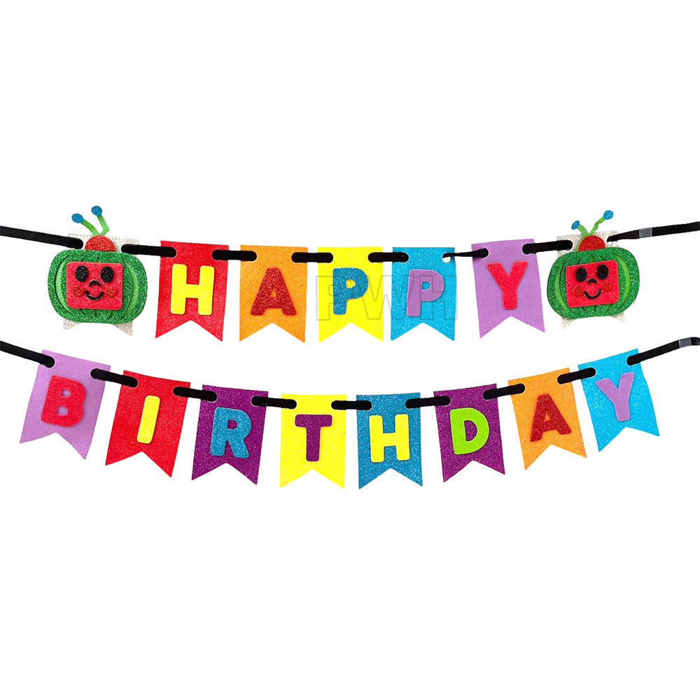 Cocomelon Happy Birthday EVA wall banner for kids birthday party backdrop and theme decoration wholesale