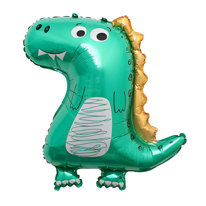 26 inch cute dinosaur green foil balloon for dinosaur birthday, jungle theme party, baby shower, and kids celebration decoration from Party Wholesale Hub.
