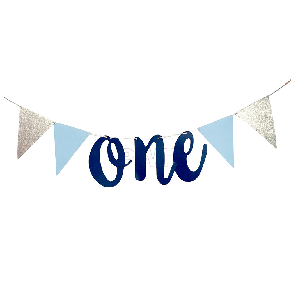 First Birthday paper wall banner for boy and girl featuring adorable 1st birthday designs for cake table backdrop, photo booth decoration, and birthday party décor available in bulk from Party Wholesale Hub.
