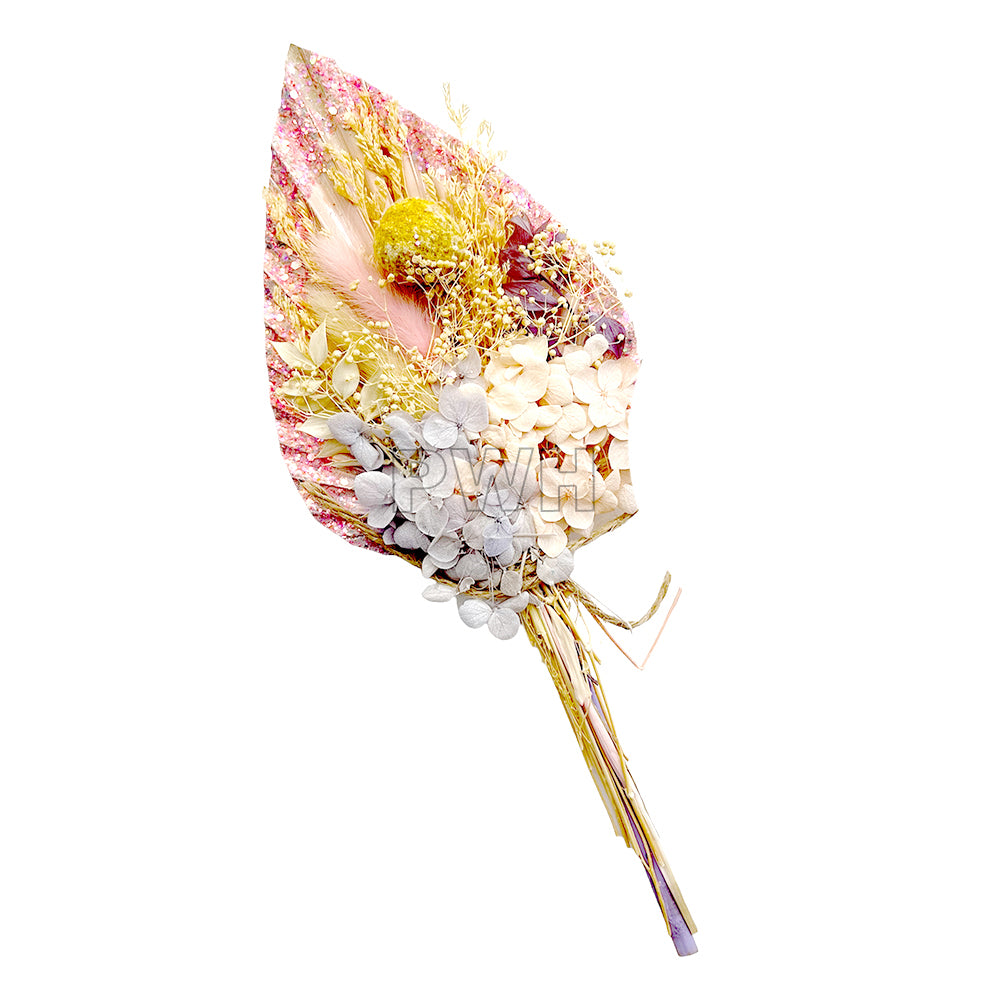 Floral Bouquet cake topper with natural dried flowers in assorted designs and colors for elegant cake decoration available wholesale from Party Wholesale Hub