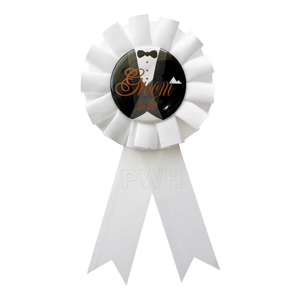 Premium Groom To Be satin badge for bachelor parties, stag nights, wedding celebrations, and pre-wedding events from Party Wholesale Hub India.