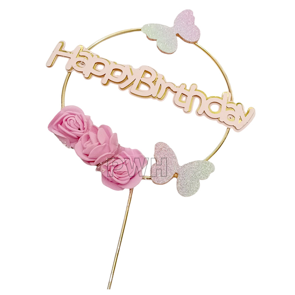 Happy Birthday 3D cake topper in assorted colors for premium birthday cake decoration available wholesale from Party Wholesale Hub