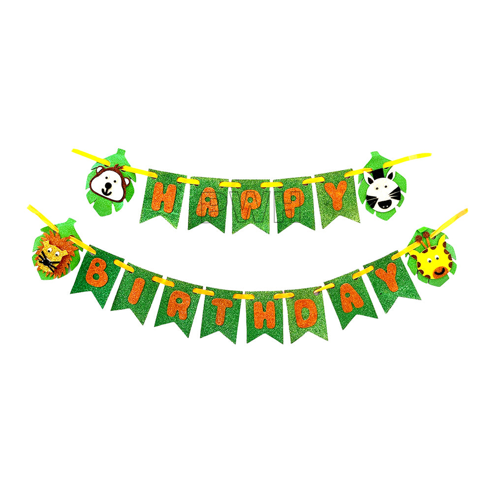 Happy Birthday Animals Theme EVA foam wall banner for kids birthday jungle theme party decoration wholesale