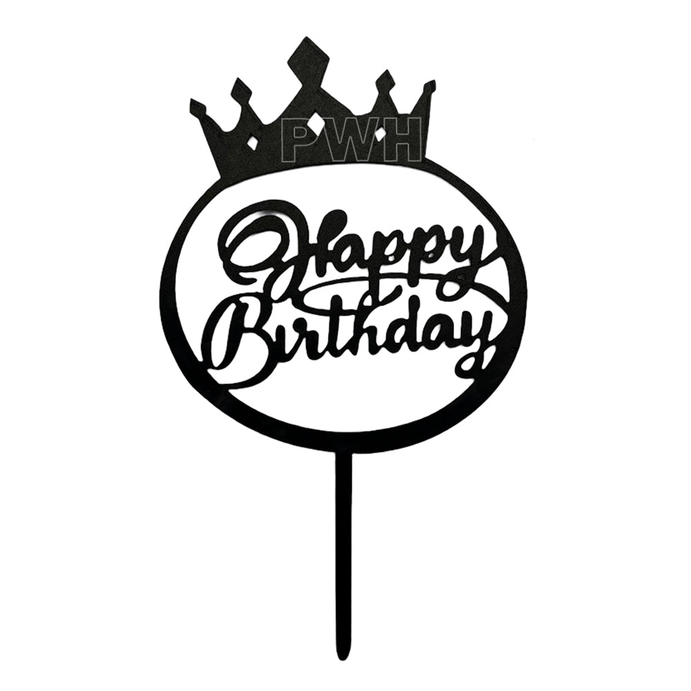 Happy Birthday Crown cake topper in assorted colors for royal birthday cake decoration available wholesale from Party Wholesale Hub