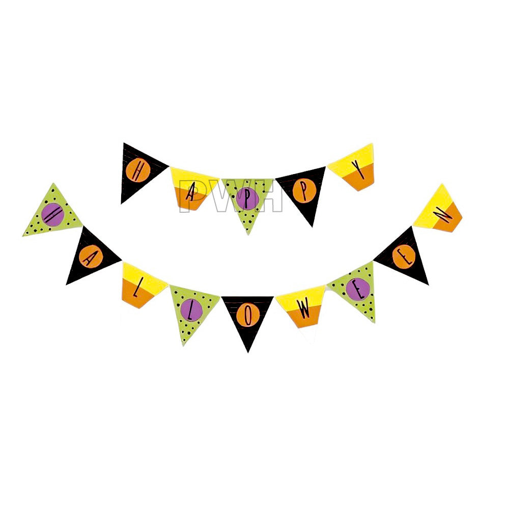 Happy Halloween paper wall banner for spooky Halloween party, haunted house, and trick or treat decoration available wholesale from Party Wholesale Hub