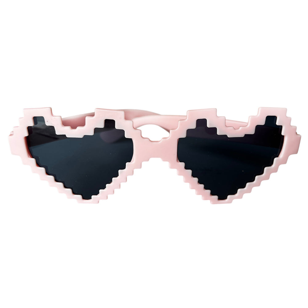 Premium Heart Shaped Pixelated Party Goggle in assorted colors for kids' birthdays, adult theme parties, photo booths, fun celebrations, and party events from Party Wholesale Hub India.