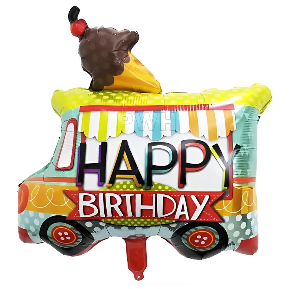 Ice Cream Truck shaped Mylar foil balloon for kids birthday and theme party decoration wholesale supplier in India