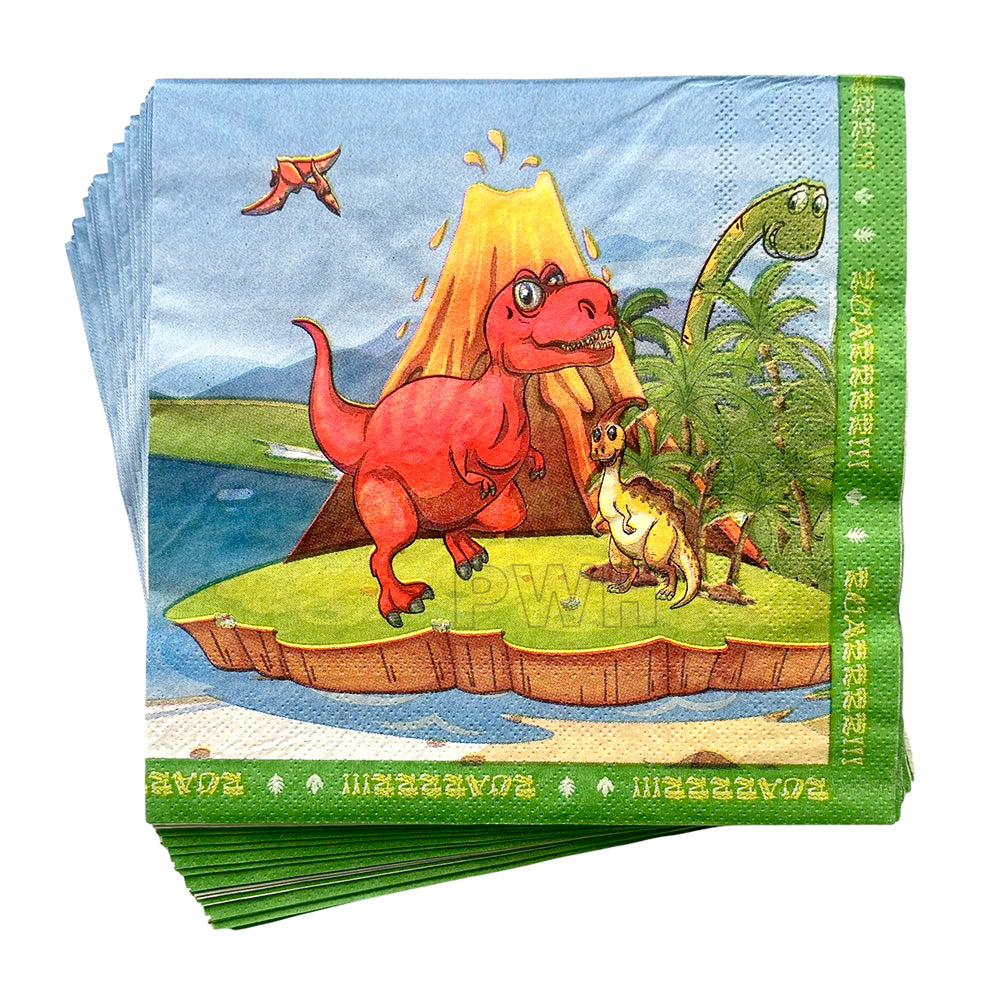 Jungle Theme Paper Napkins 20 pcs eco-friendly disposable tissue napkins for kids birthday party table decoration from Party Wholesale Hub