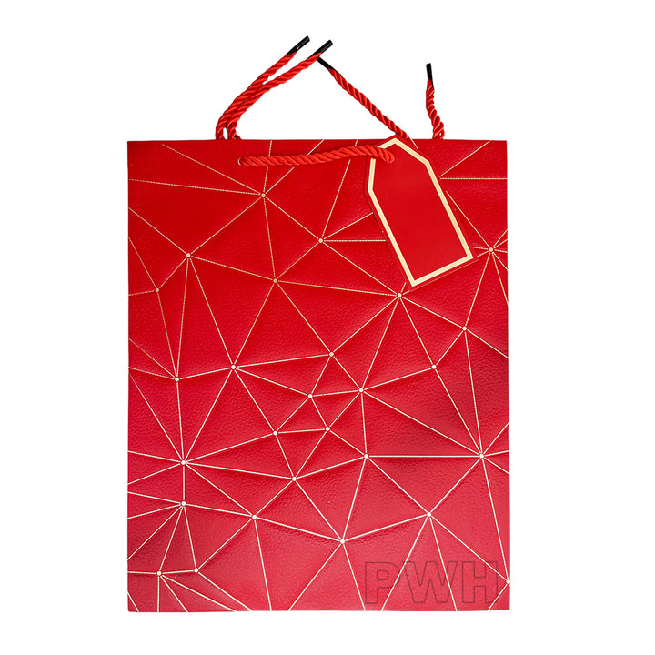 Premium leather look paper gift bag in assorted colors for gift packaging, shopping, return gifts, and corporate gifting