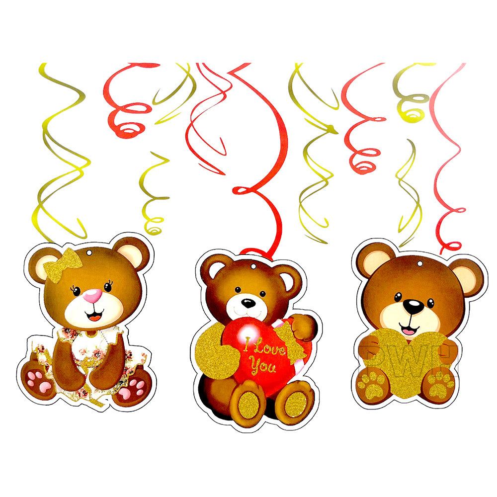 Little Bear party swirl hangings decoration for kids birthday, baby shower, and theme party ceiling decoration available wholesale from Party Wholesale Hub