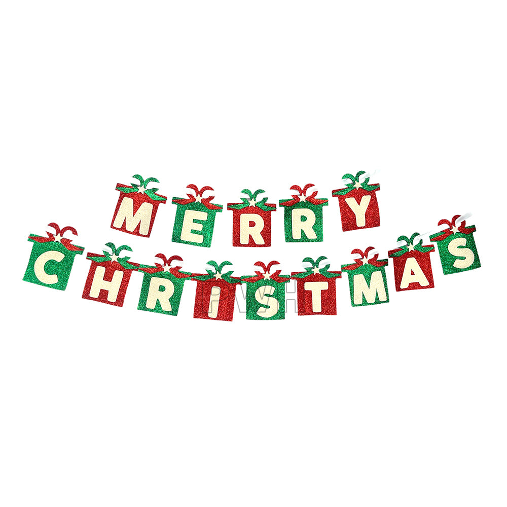 Merry Christmas EVA foam gift wall banner for holiday party, Christmas celebration, and festive wall decoration available wholesale from Party Wholesale Hub