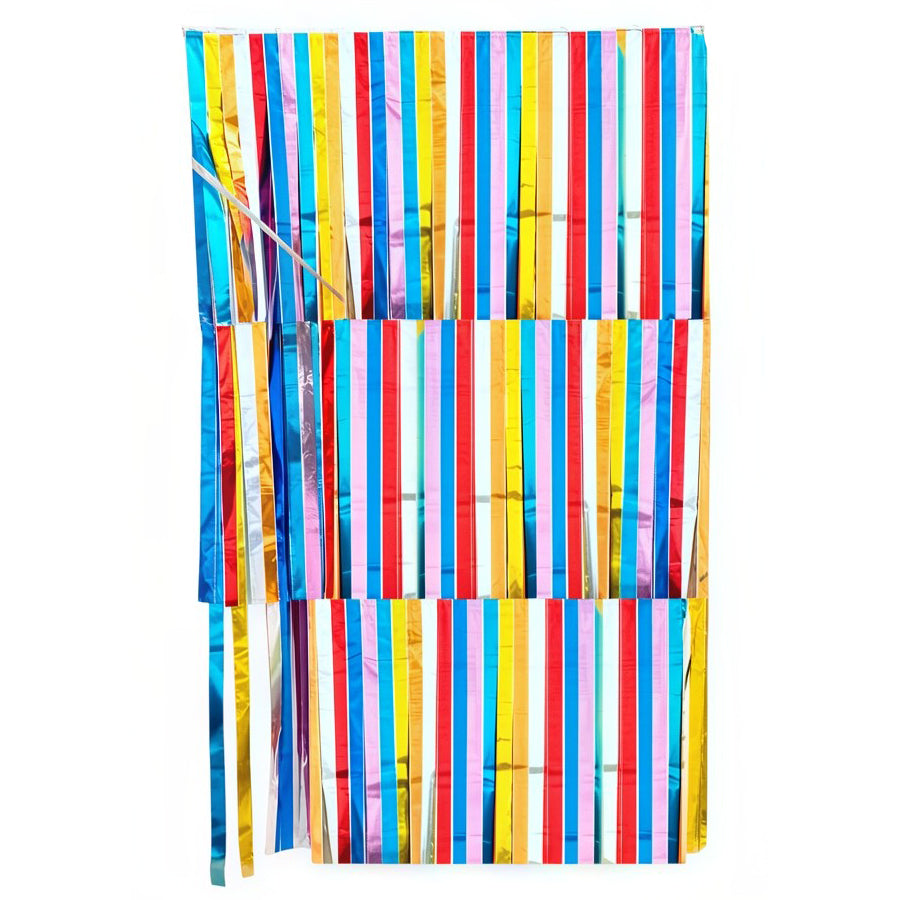 Premium Multi Color Wall Streamer Curtains in assorted colors for birthday parties, kids' celebrations, adult theme parties, photo backdrops, and event decorations from Party Wholesale Hub India.