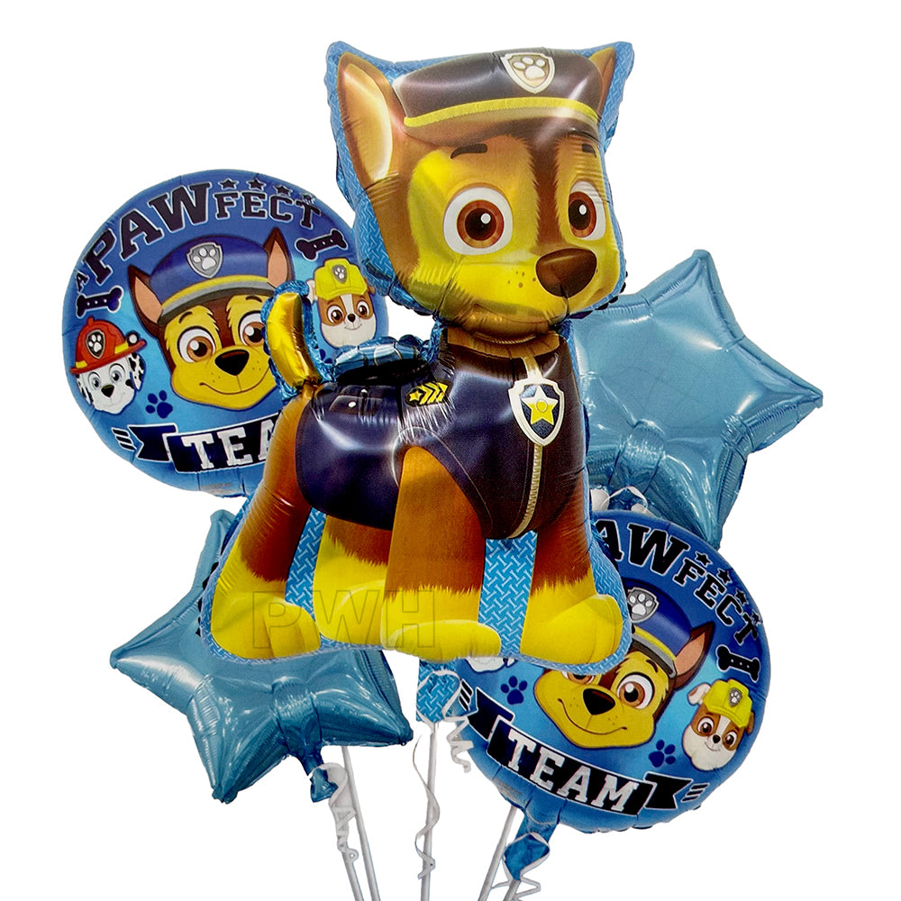 Paw Patrol theme 5-in-1 Mylar foil balloon set for kids birthday party decoration wholesale supplier in India