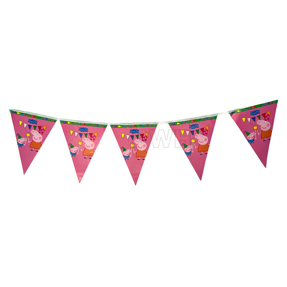 Peppa Pig theme birthday paper wall banner for kids' birthday party decoration, wall backdrop, and photo booth available in bulk from Party Wholesale Hub.