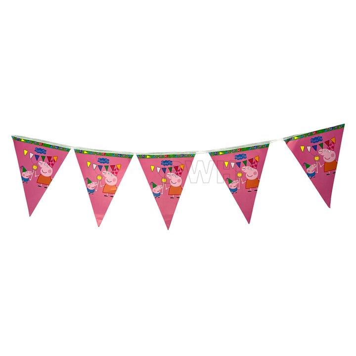Peppa Pig theme birthday paper wall banner for kids' birthday party decoration, wall backdrop, and photo booth available in bulk from Party Wholesale Hub.