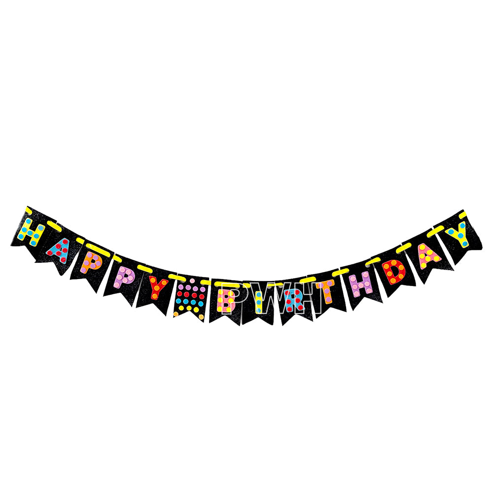 Pop It Happy Birthday EVA Wall Banner made from premium EVA foam for kids theme birthday party wall decoration from Party Wholesale Hub.