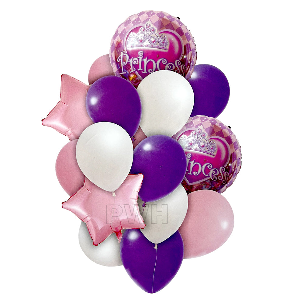 Princess 16 pcs Mylar foil balloons bouquet set for kids birthday party decoration wholesale supplier in India