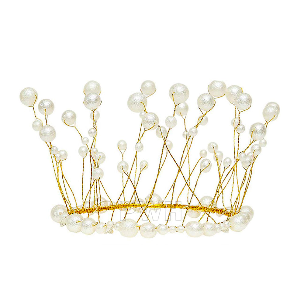 Princess Crown Tiara golden metal wire cake topper for royal birthday, baby shower and princess theme cake decoration available wholesale from Party Wholesale Hub