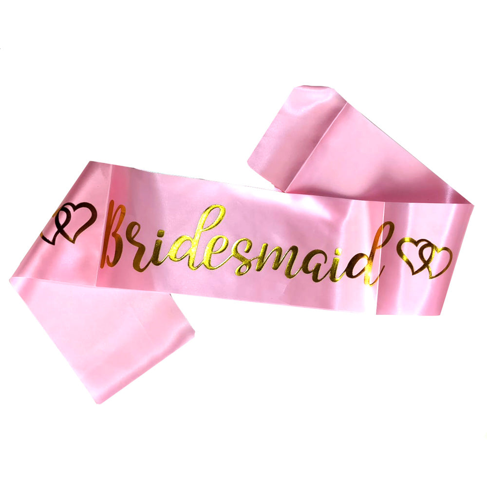 Premium Bridesmaid satin party sash for bridal showers, bachelorette parties, engagement celebrations, wedding receptions, and bridal party accessories from Party Wholesale Hub India.