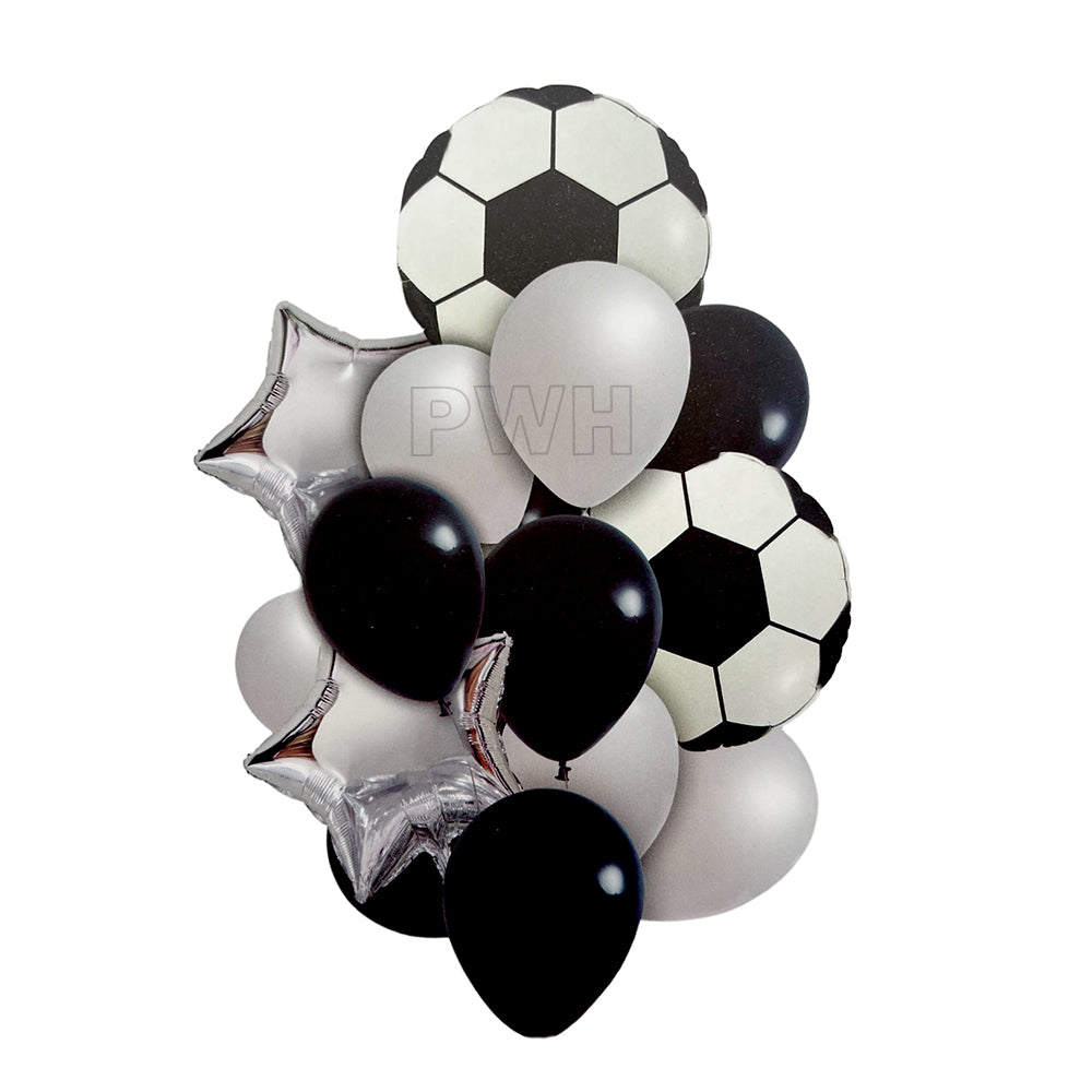 Premium Soccer Football Theme Balloon Bouquet Set with Mylar Foil Balloons for Birthday Parties, Sports Events, Tournament Celebrations and Wholesale Party Supplies