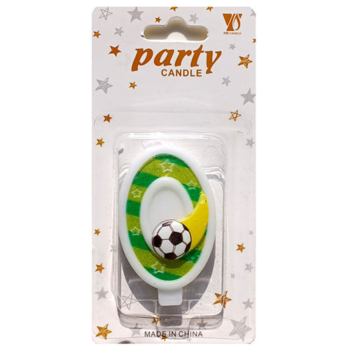 Soccer Theme Number Cake Candle Number 0 - Party Wholesale Hub