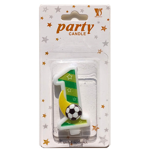 Soccer Theme Number Cake Candle Number 1 - Party Wholesale Hub