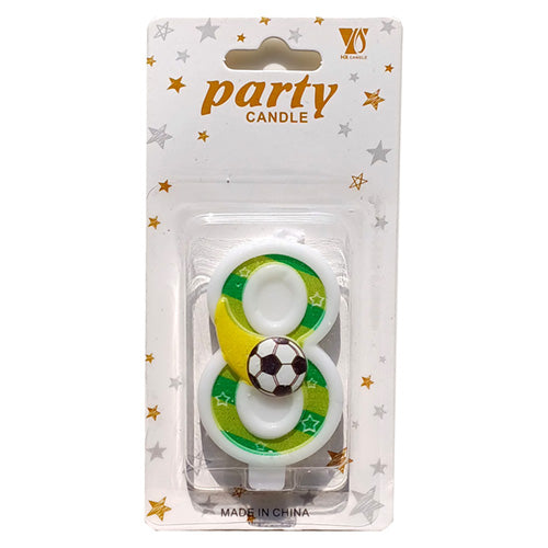 Soccer Theme Number Cake Candle Number 8 - Party Wholesale Hub