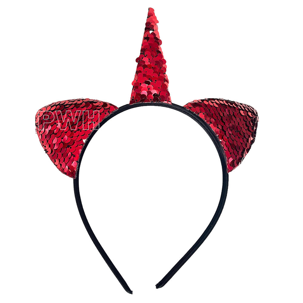 Unicorn sequins girls head band for unicorn theme birthday parties, dress-up events, school functions, and fantasy celebrations from Party Wholesale Hub India