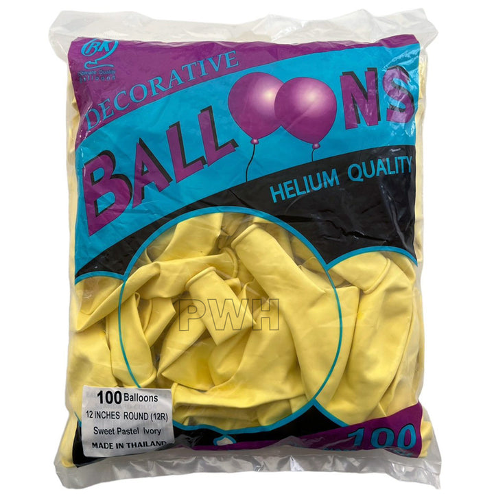 12" Sweet Pastel Latex Balloons [100 pcs pack] - Ivory