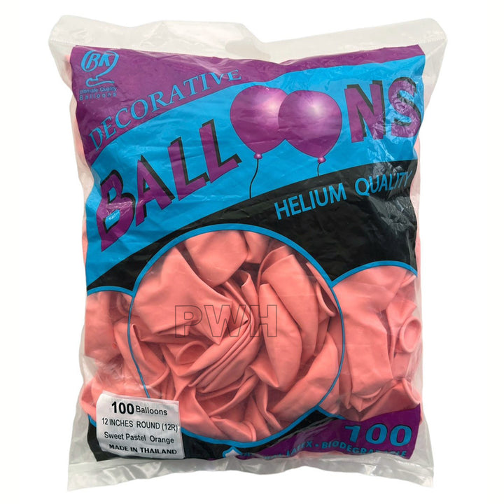 12" Sweet Pastel Latex Balloons [100 pcs pack] - Orange