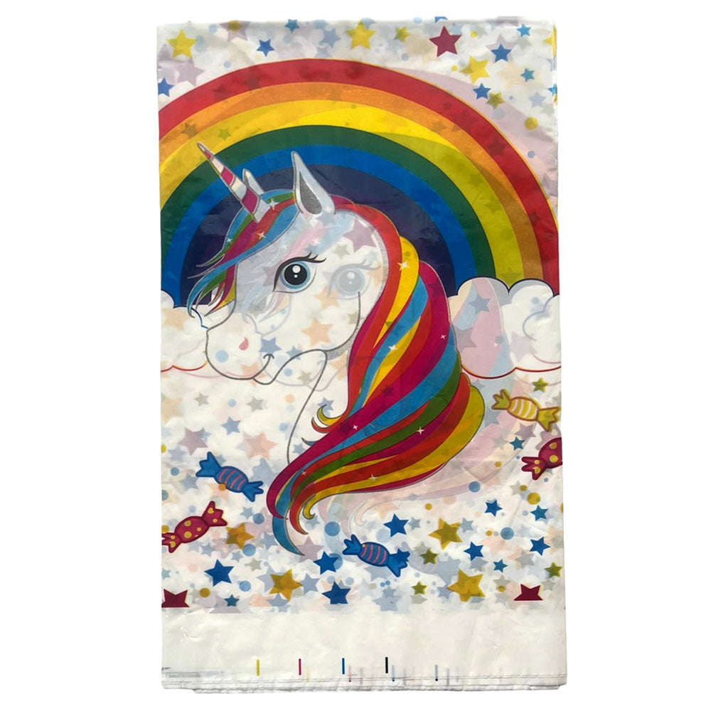 Unicorn Theme Plastic Table Cover - Isolated - Party Wholesale Hub