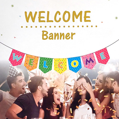 Welcome Party Colorful Paper Banner - Pack - Party Wholesale Hub