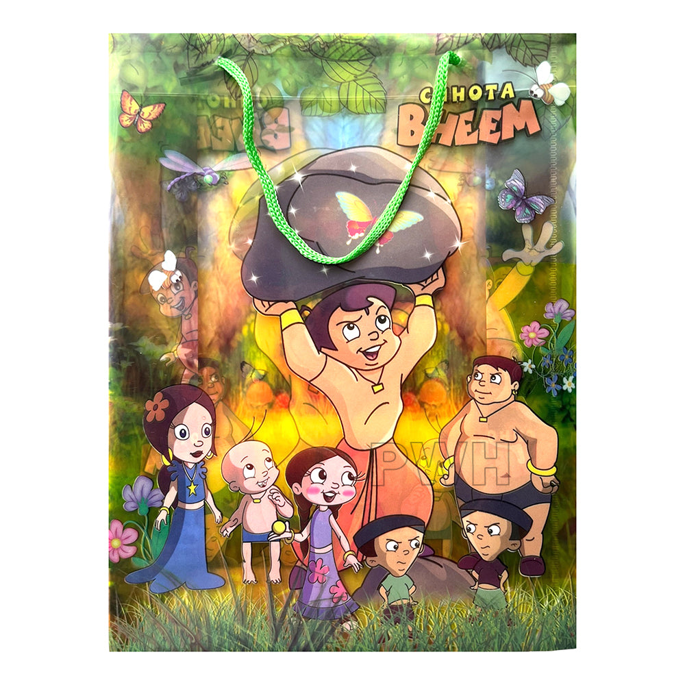 Chhota Bheem theme small glossy printed gift bag for kids birthday return gifts and party favors