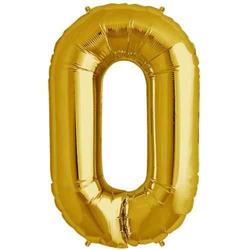 16" Foil Number Balloons- Golden (Digits 0) - Party Wholesale Hub